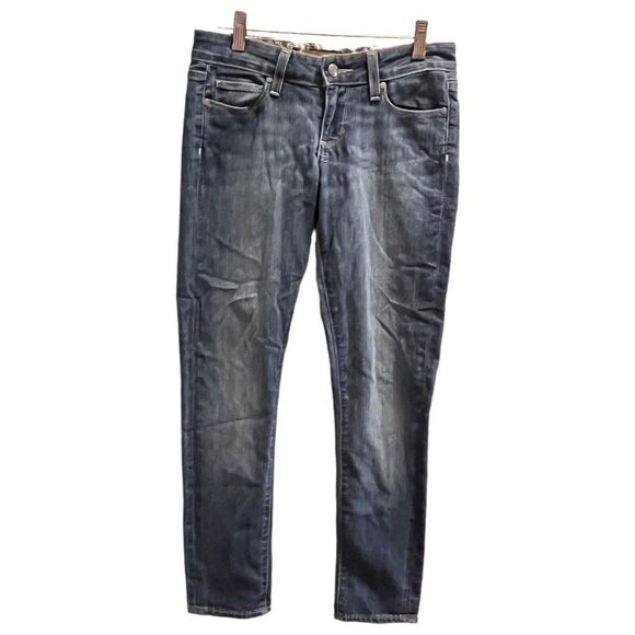Paige Womens Size 24 Roxie Crop Blue Jeans Dark Wash Denim Low Rise Made in USA - Picture 2 of 9
